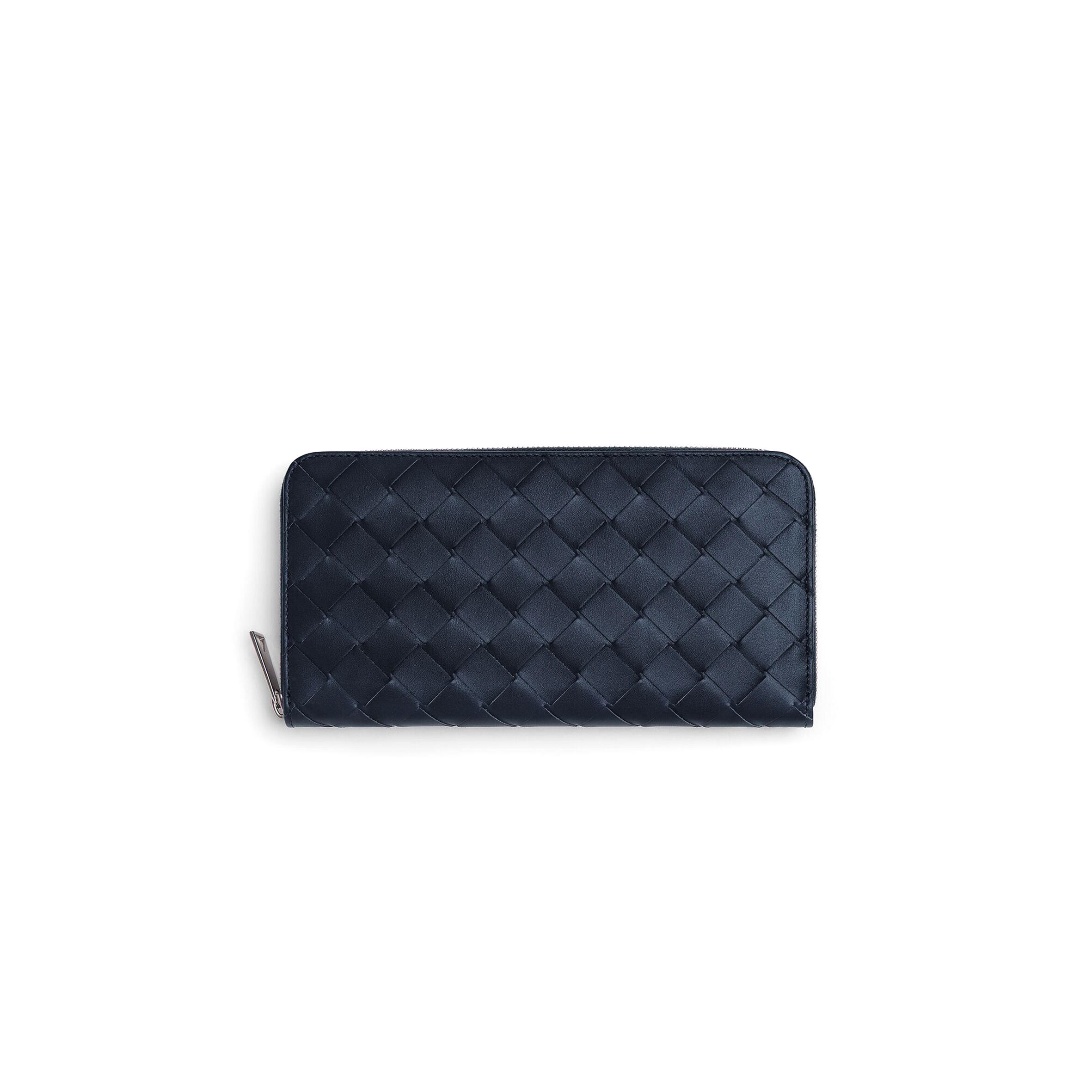 BOTTEGA VENETA INTRECCIATO ZIP-AROUND WALLET SPACE POLLEN 593217 (19*10*2cm)